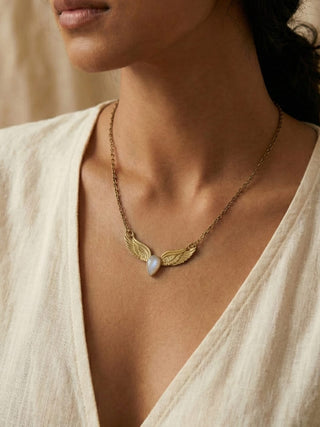 Guardian Wings Moonstone Necklace