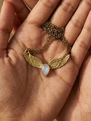 Guardian Wings Moonstone Necklace