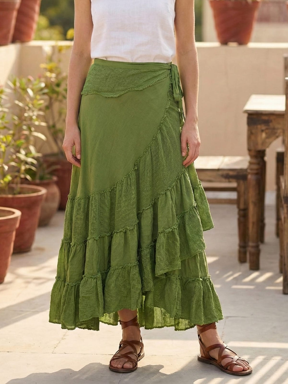 Elowen Layered Wrap Skirt