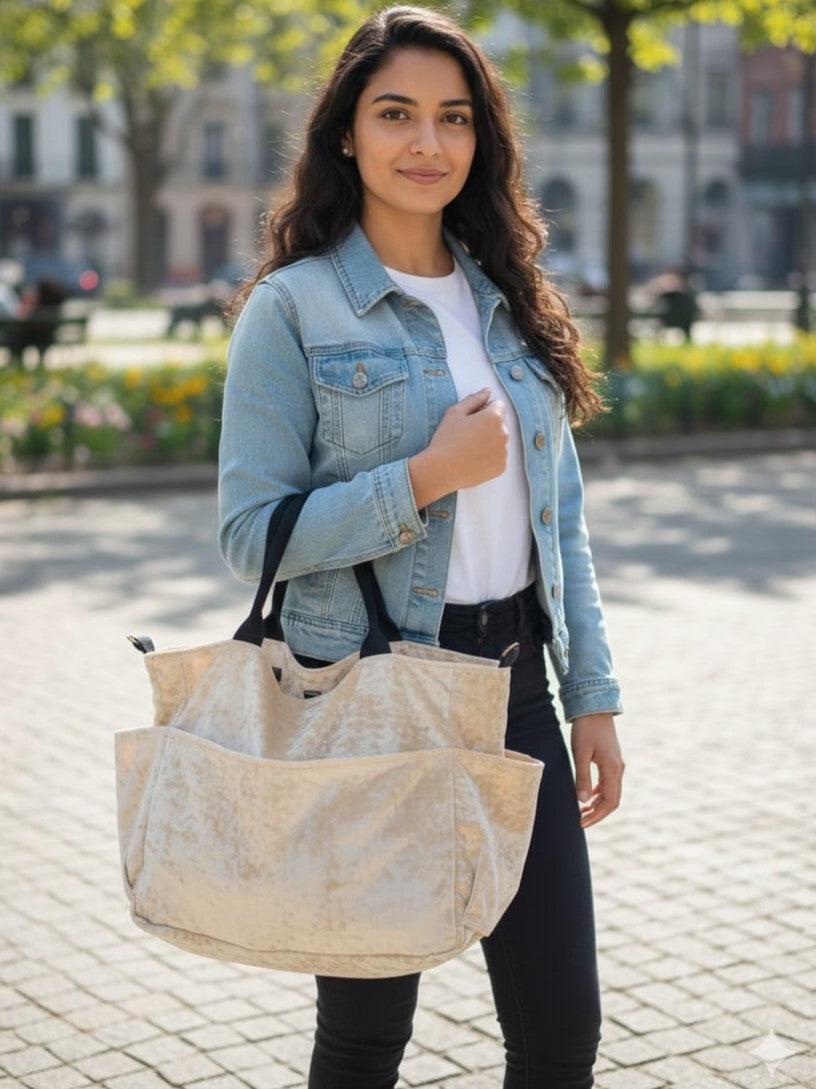 Naya Boho Tribal Tote – Handwoven Cotton Bag with Artisan Tribal Patterns