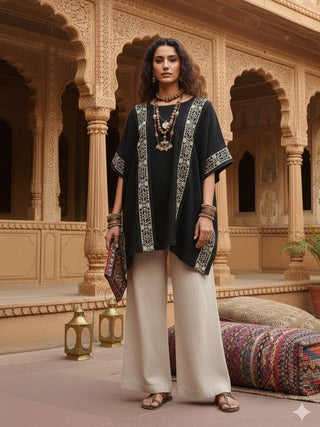 Aarini Boho Tribal Border Poncho