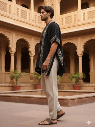 Aarini Boho Tribal Border Poncho