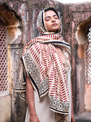 Blockprint Shawl - Crystal Heal