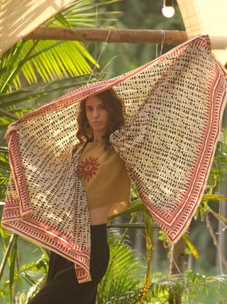 Blockprint Shawl - Crystal Heal