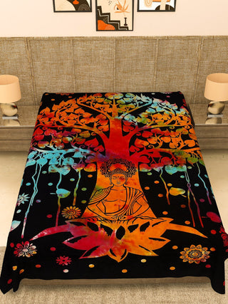 bodhi tree Bed Sheet - Crystal Heal