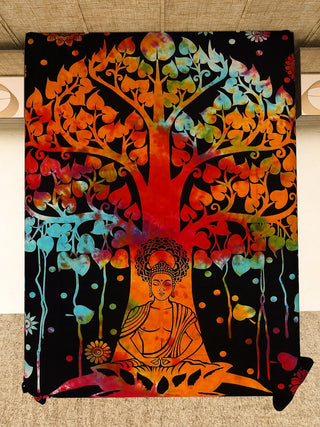 bodhi tree Bed Sheet - Crystal Heal