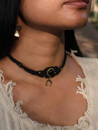 Chandra Macrame Choker - Crystal Heal