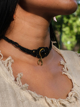 Chandra Macrame Choker - Crystal Heal