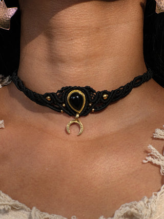 Chandra Macrame Choker - Crystal Heal