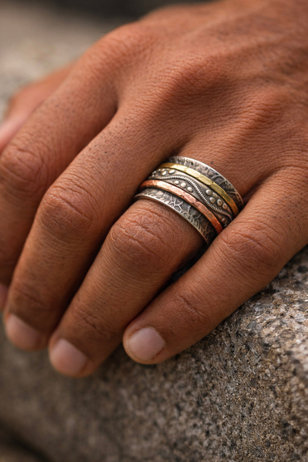 Tribal Stacked Band Ring