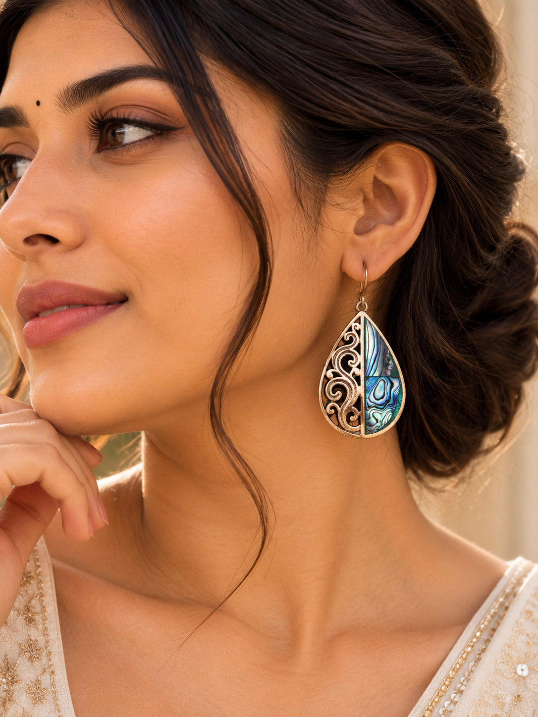 Neelra Filigree Drop Earrings