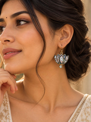 Neelkamal Lotus Drop Earrings