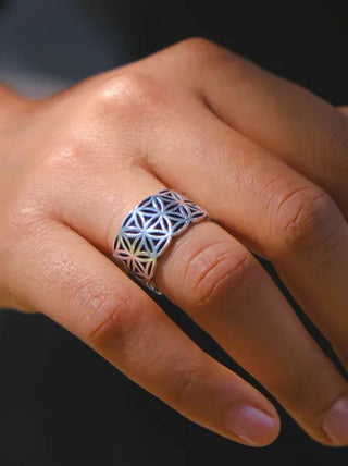 Flower of Life Ring - Crystal Heal