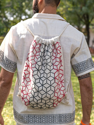 Geometric Drawstring Bag - Crystal Heal