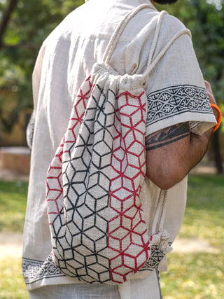 Geometric Drawstring Bag - Crystal Heal