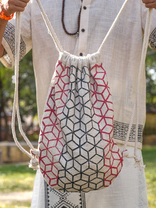 Geometric Drawstring Bag - Crystal Heal