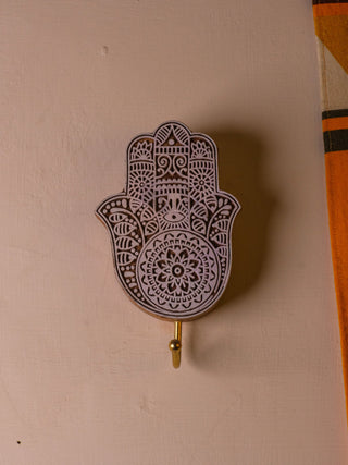 Hamsa Wooden Wall Hook - Crystal Heal