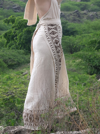 Handloom Wrap Long Skirt - Crystal Heal