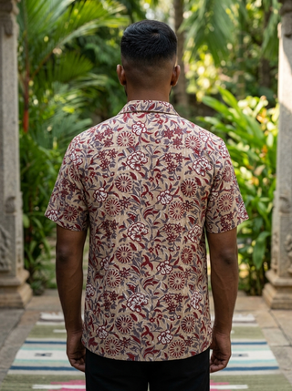 Arjit Shirt Floral Handblock Printed – Boho Casual Wear