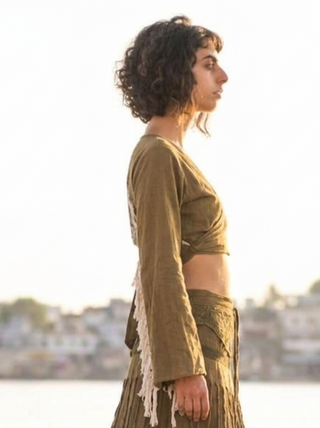 Swan wrap top