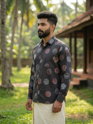 Aarush Polka Block Print Shirt