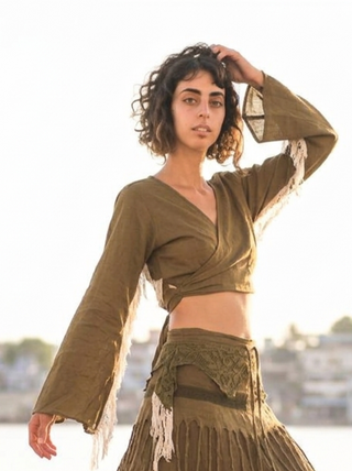 Swan wrap top