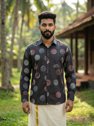 Aarush Polka Block Print Shirt