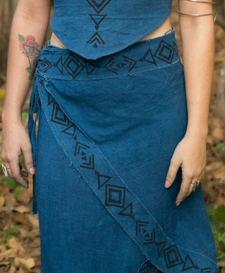 Indigo wrap skirt - Crystal Heal