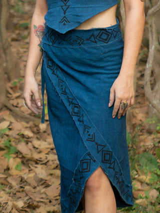 Indigo wrap skirt - Crystal Heal