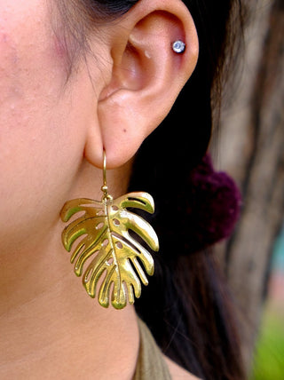 Monstera Earrings - Crystal Heal