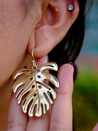 Monstera Earrings - Crystal Heal