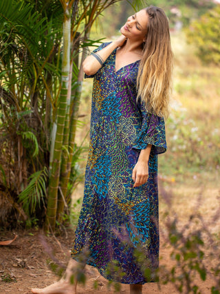 Peacock Maxi Dress - Crystal Heal