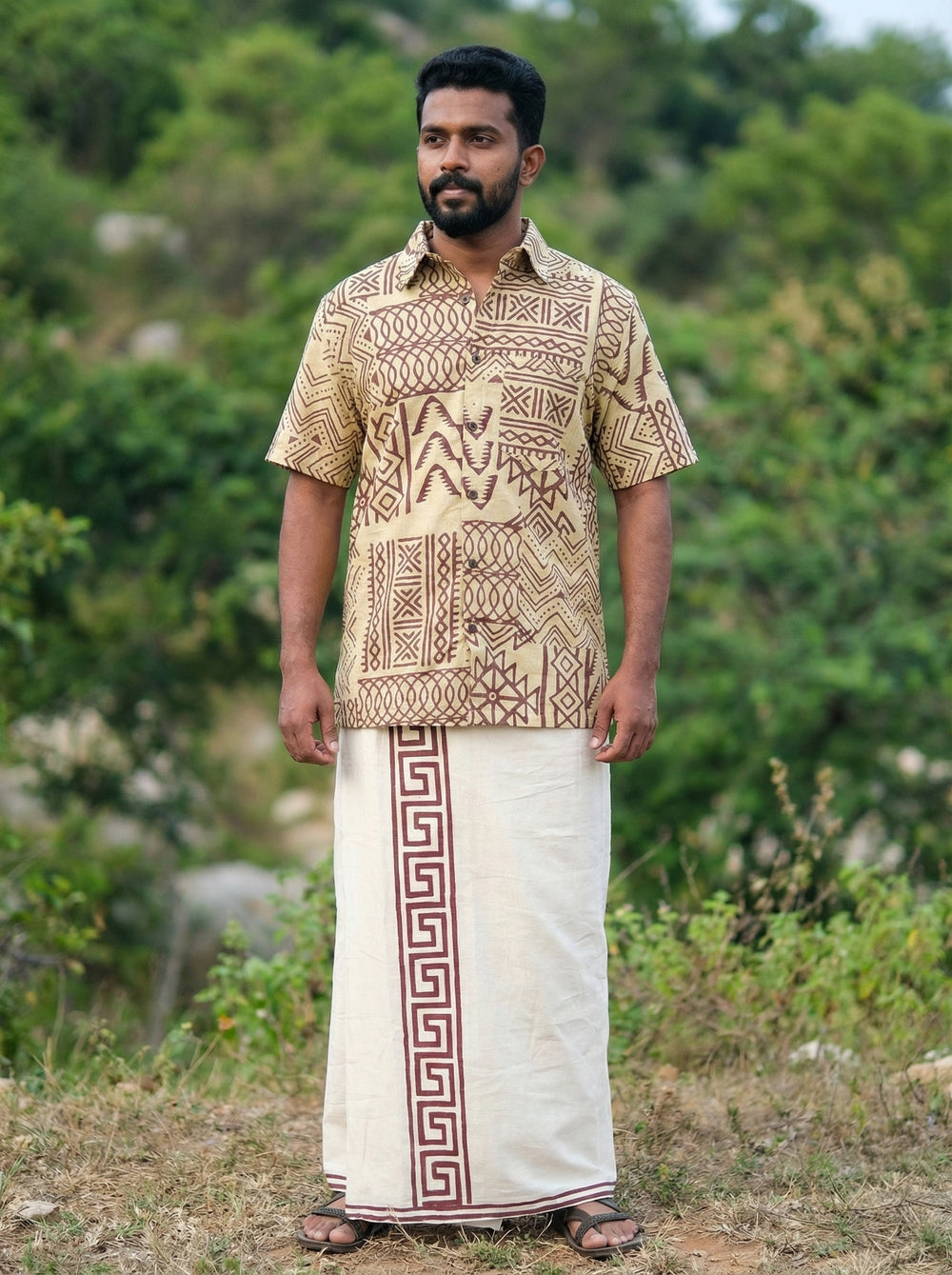 Bhargava Shirt Tribal Handblock  Shirt
