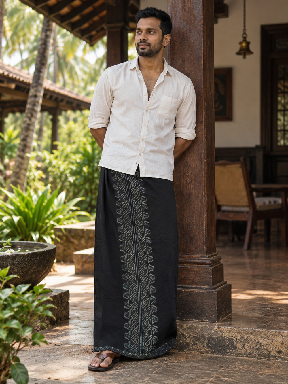 Sanga Dhoti – Rajasthani Cotton Sanganeri Handblock Tribal Print