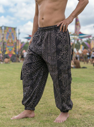 veda Cargo Pants with Tribal Geometric Print