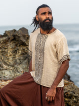 Tribal T-Shirt – Hand Block Print Cotton Tee for Men