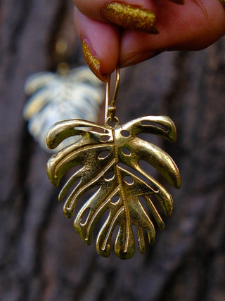 Monstera Earrings - Crystal Heal