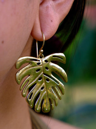 Monstera Earrings - Crystal Heal