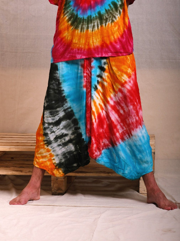 Rainbow Tie-dye Harem Pants - Crystal Heal