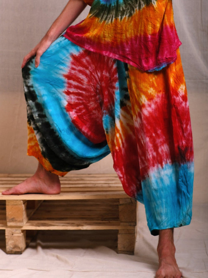 Rainbow Tie-dye Harem Pants - Crystal Heal