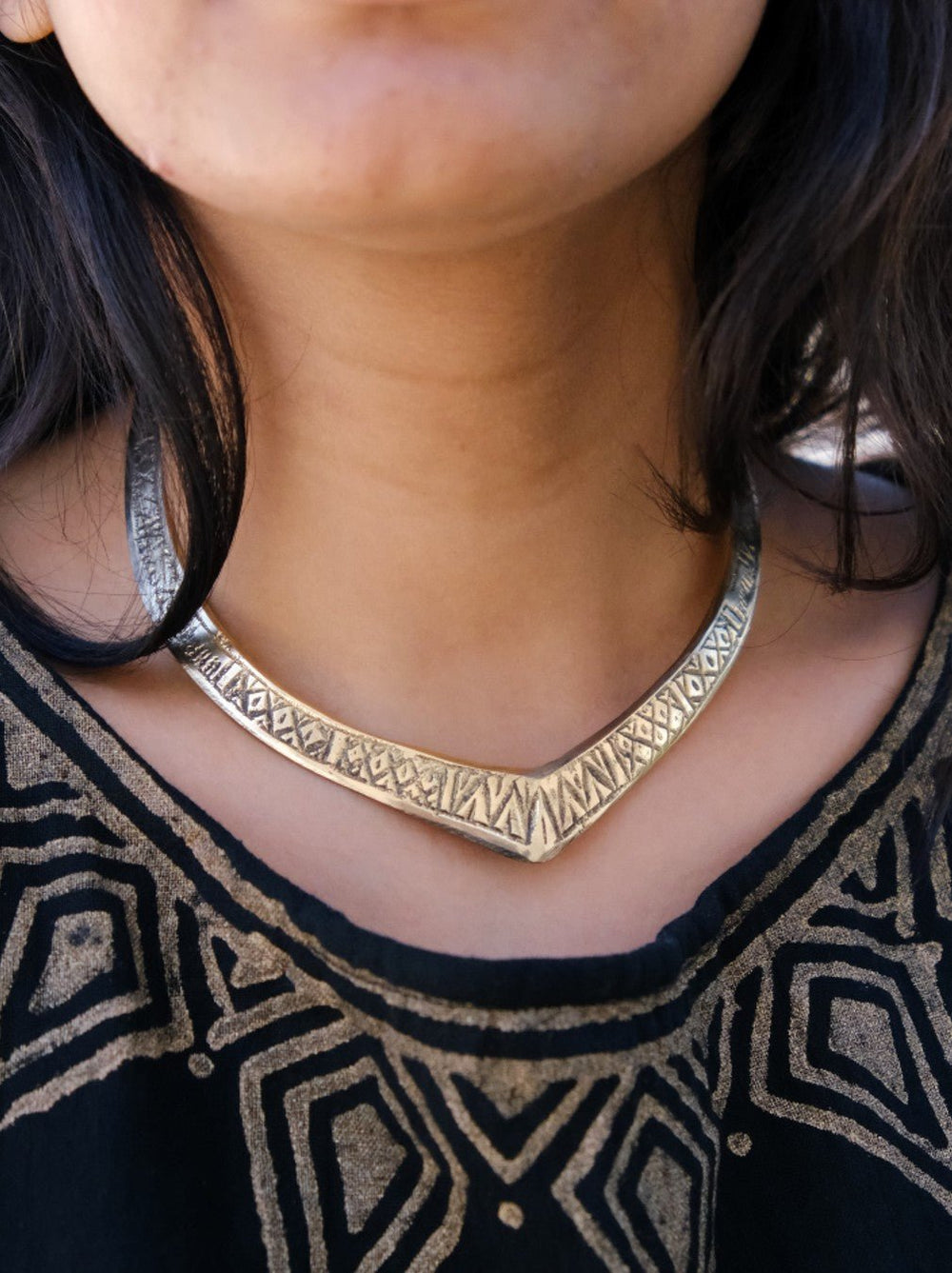 gold plated brass wonder women neckpiece